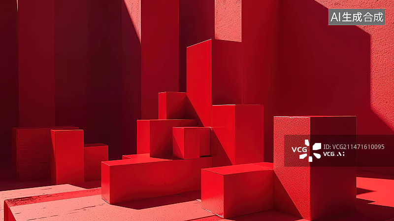 【AI数字艺术】红色背景下的空椅子图片素材