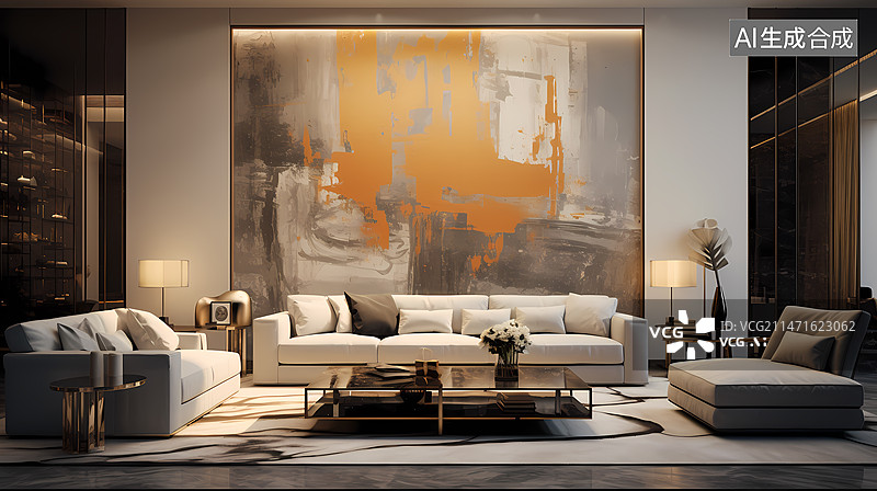 【AI数字艺术】华贵的室内效果图图片素材