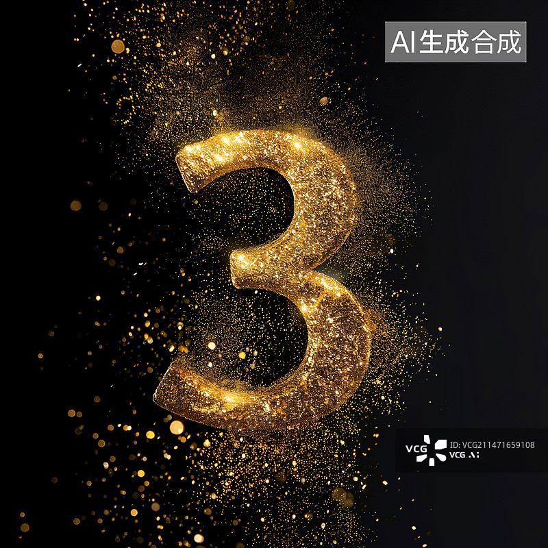 【AI数字艺术】金粉数字图片素材