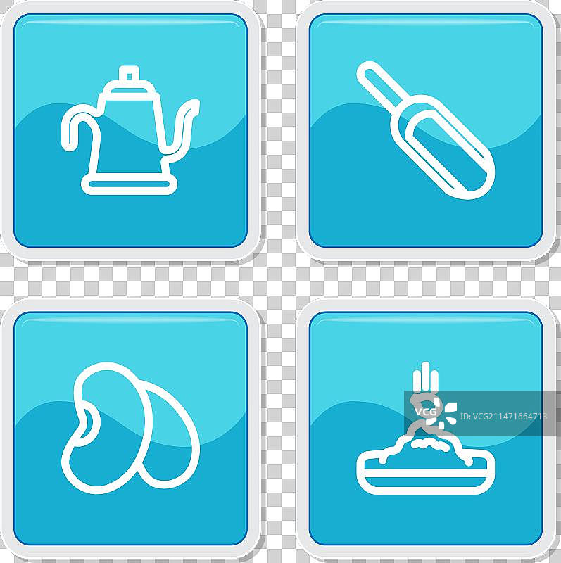 浇水壶面粉豆类种子勺设置线稿图片素材