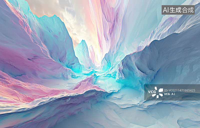 【AI数字艺术】冰川上的浮冰图片素材