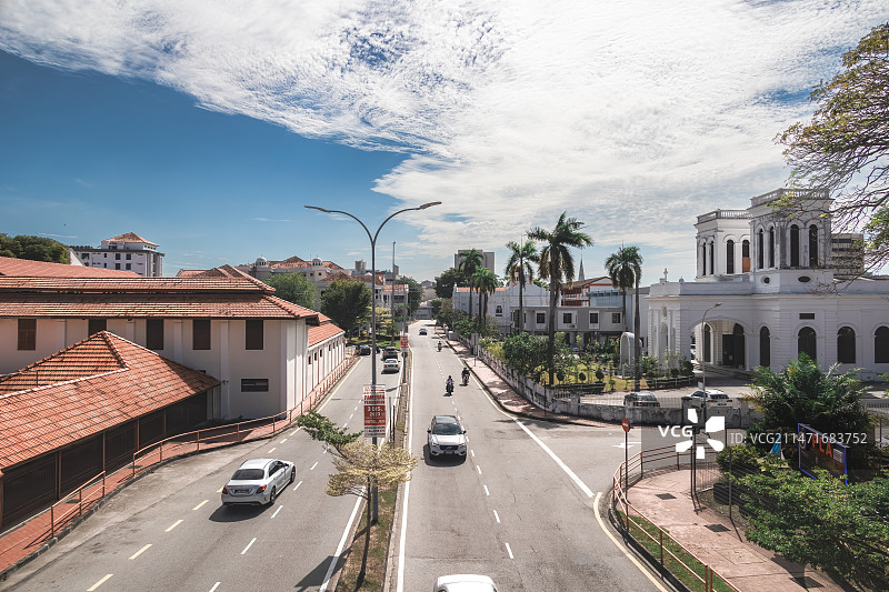 马来西亚槟城乔治市红毛路城市街道风光图片素材