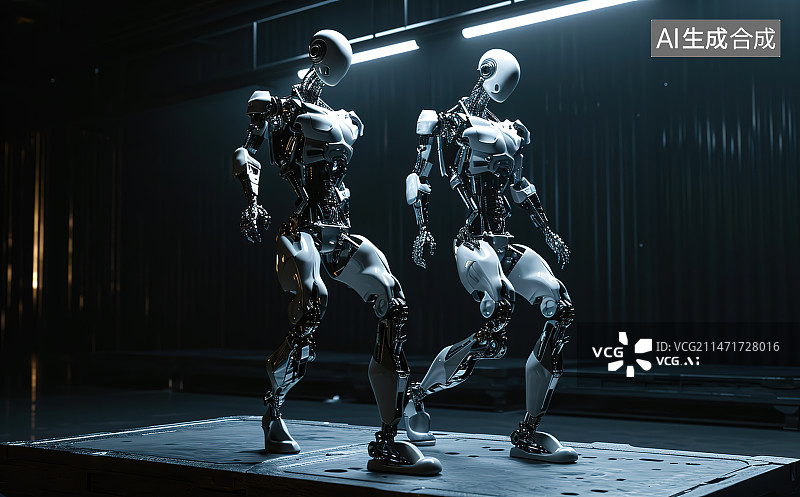 【AI数字艺术】站在演播室里的女人图片素材