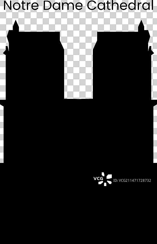 巴黎圣母院教堂剪影图片素材