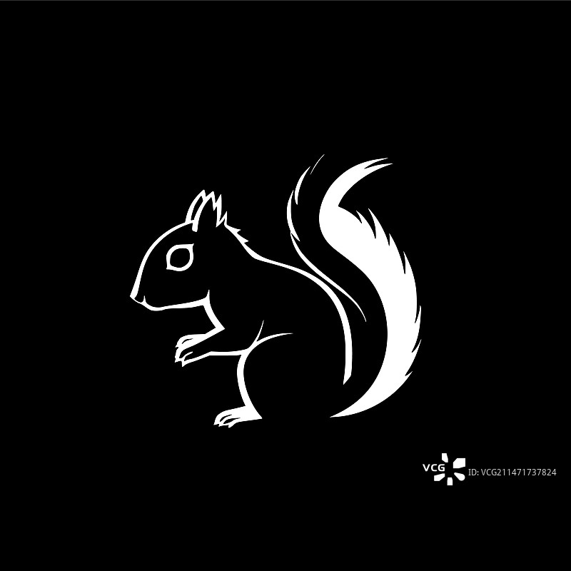 黑白松鼠图标图片素材
