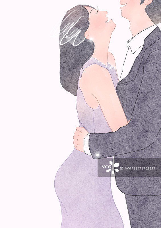 浪漫爱情插画图片素材