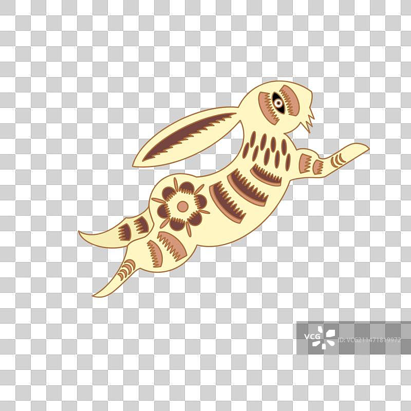 传统剪纸风动物插画图片素材