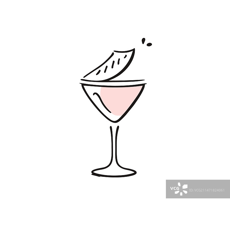 鸡尾酒杯扁平简约设计酒吧图片素材