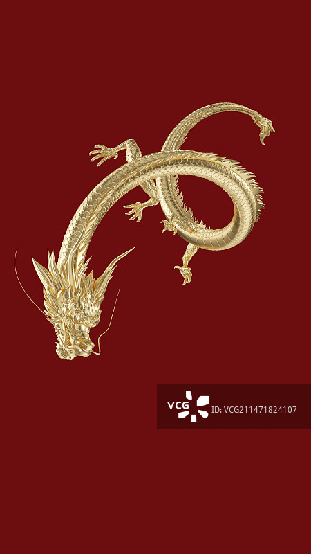 黄金中国龙神话龙飞龙在天图片素材