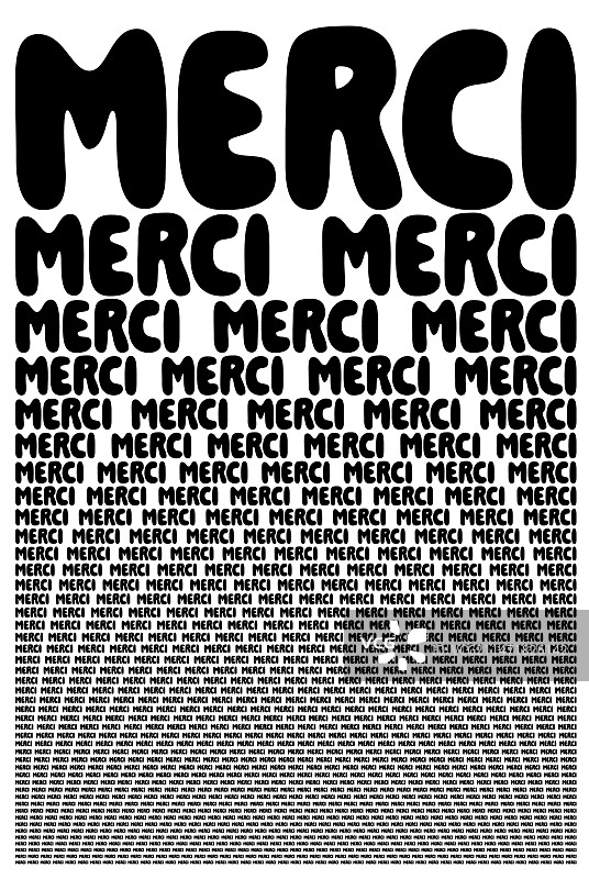 法语句感谢黑白卡片图片素材