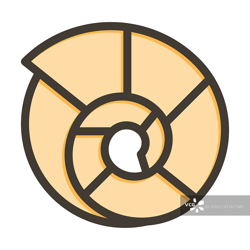 用于的海螺壳粗线填充颜色图标图片素材