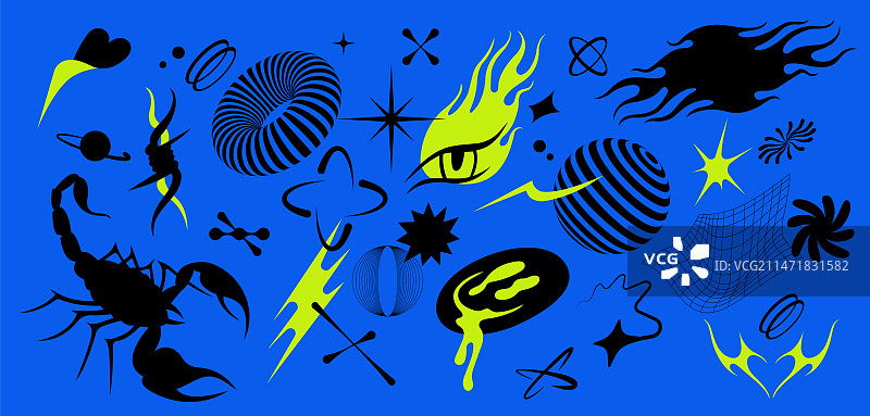 Y2K贴纸和徽章促销合集图片素材