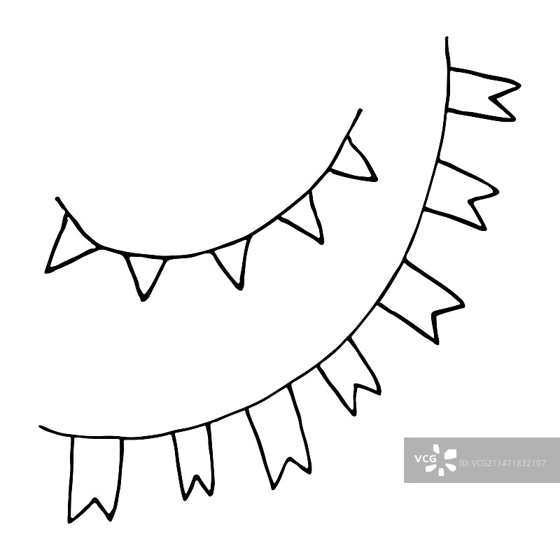 手绘节日三角旗花环图片素材