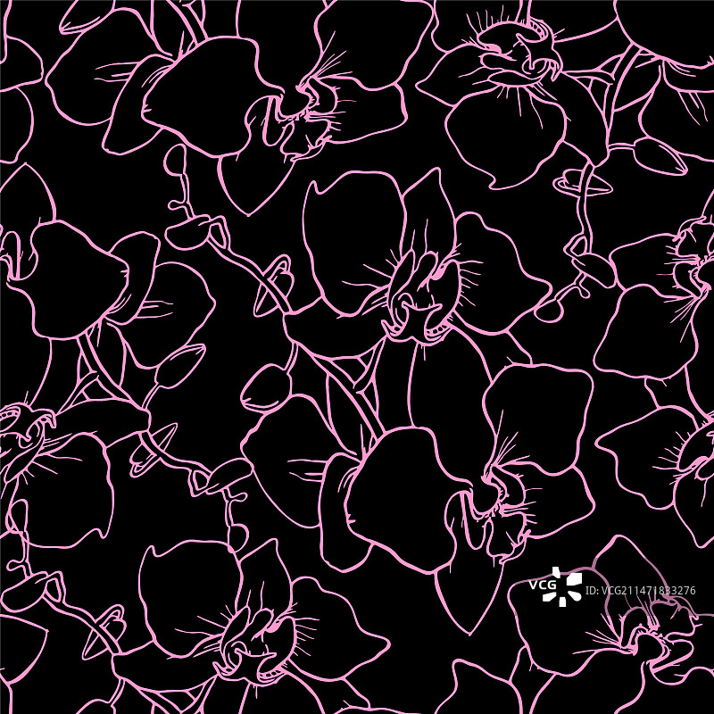 大型粉色剪影无缝图案图片素材