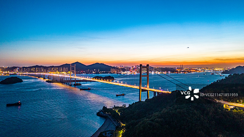 东莞虎门城市风光航拍全景图片素材