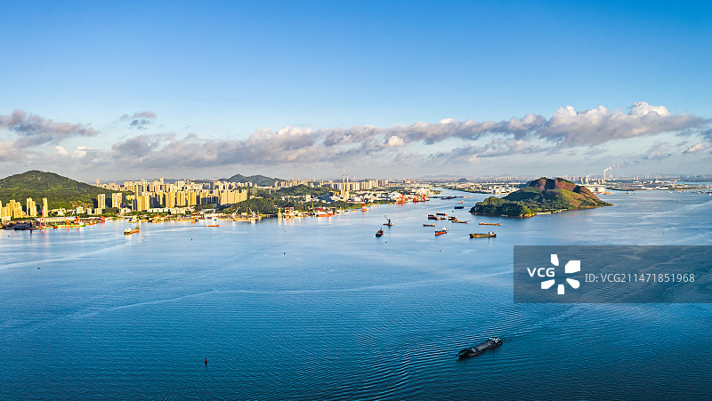 东莞虎门城市风光航拍全景图片素材