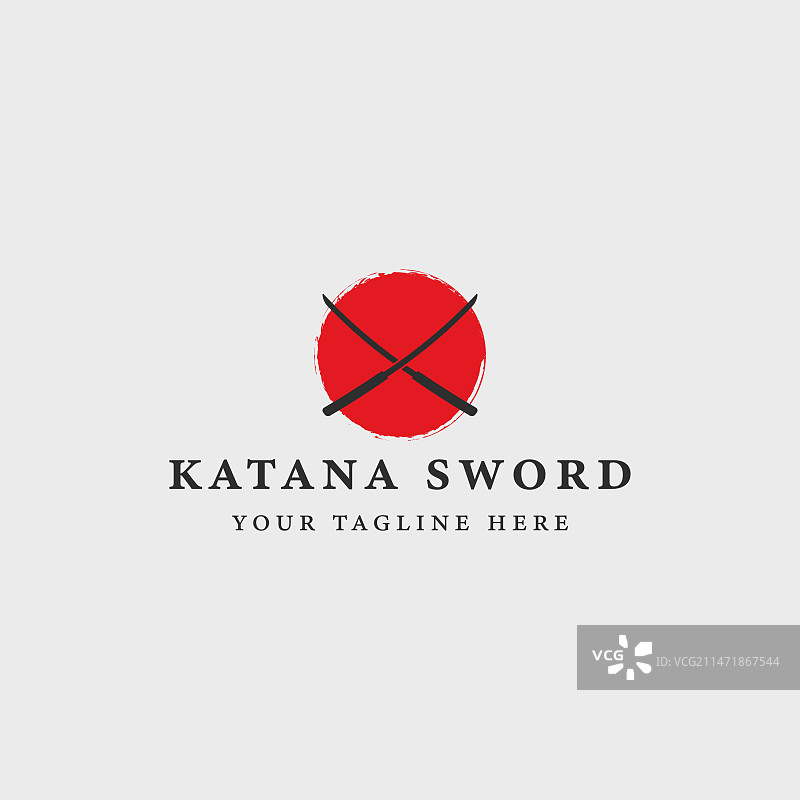 武士刀剑复古概念模板图标图片素材