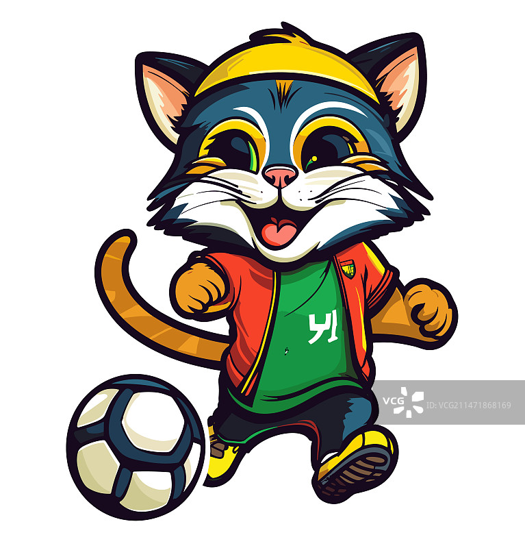 抱着足球的猫图片素材