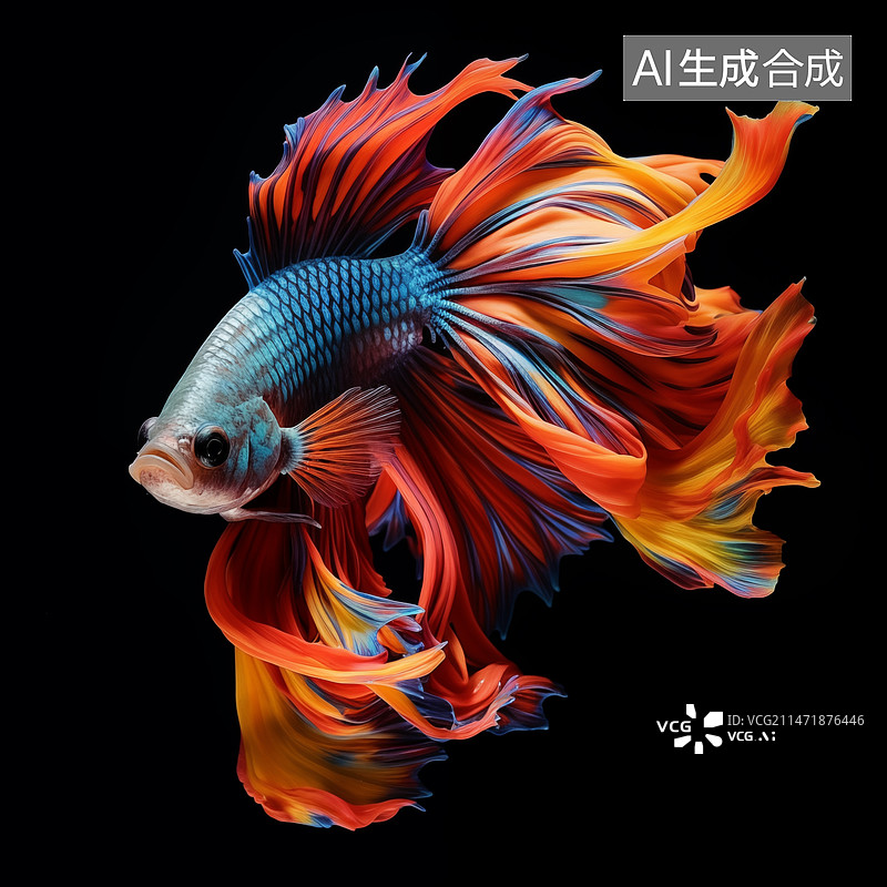 【AI数字艺术】孔雀鱼图片素材