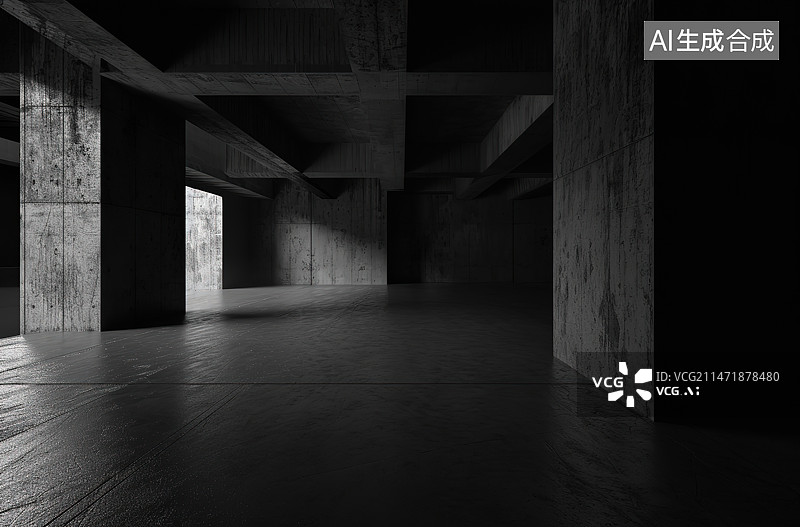 【AI数字艺术】现代建筑内部空间图片素材