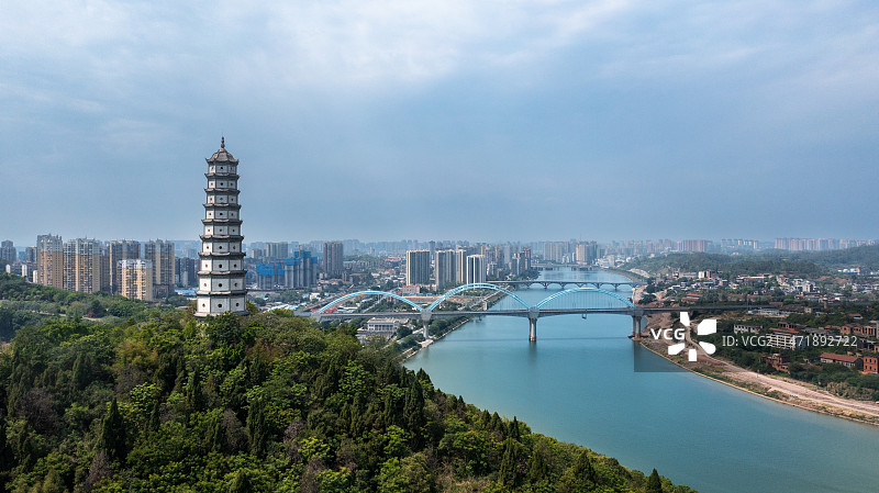 四川内江三元塔风光图片素材