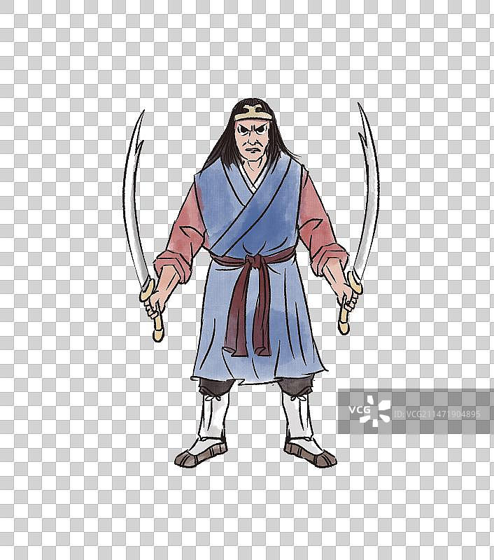 古典四大名著水浒传人物天罡星武松人物男性武侠侠客英雄插画图片素材