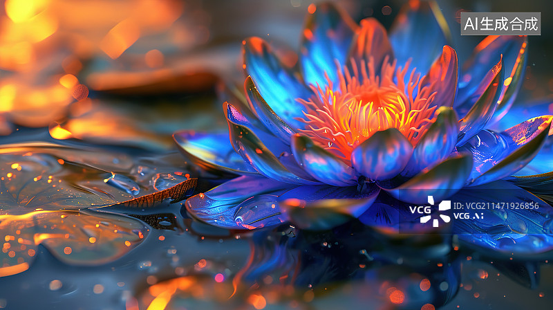 【AI数字艺术】池塘里的睡莲图片素材