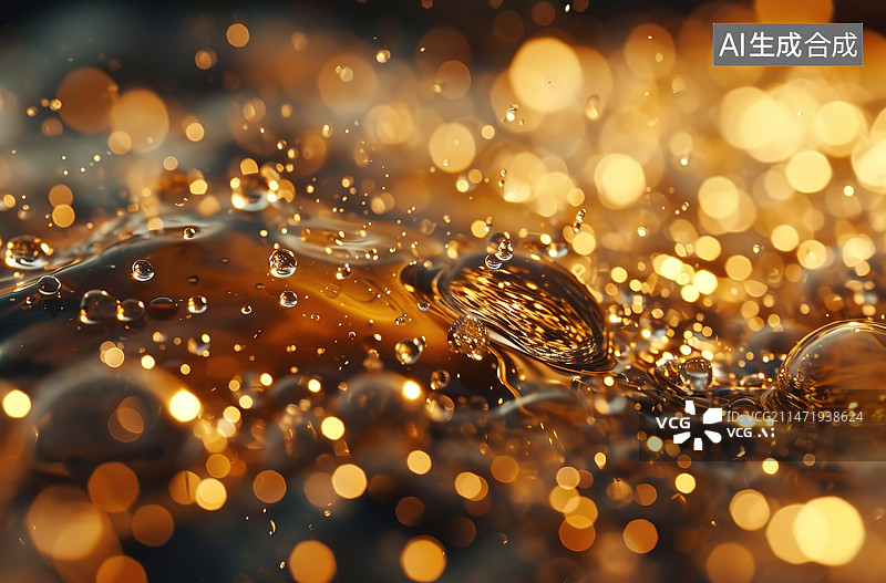 【AI数字艺术】水滴落在水面上的特写镜头图片素材