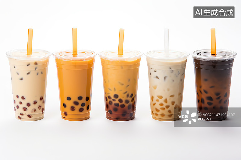 【AI数字艺术】白色背景下的玻璃饮料特写镜头图片素材