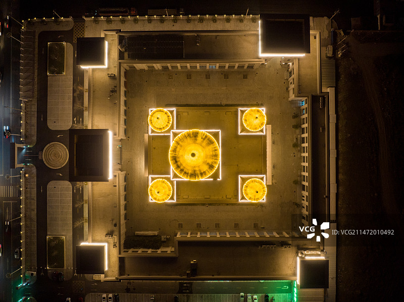 航拍俯瞰北京房山窦店清真寺图片素材