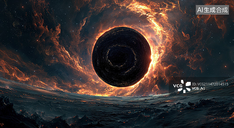 【AI数字艺术】夜空下的城市全景图片素材