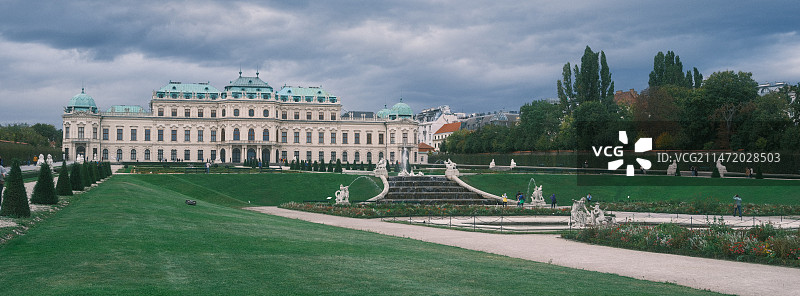 奥地利维也纳美景宫花园喷泉图片素材