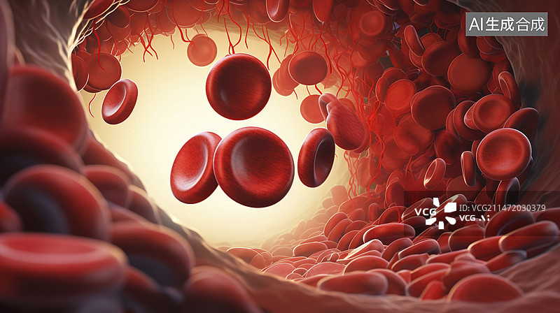 【AI数字艺术】血管中的血红蛋白概念图图片素材