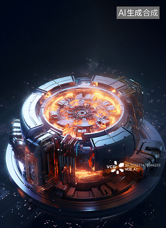 【AI数字艺术】可控核聚变粒子加速器图片素材