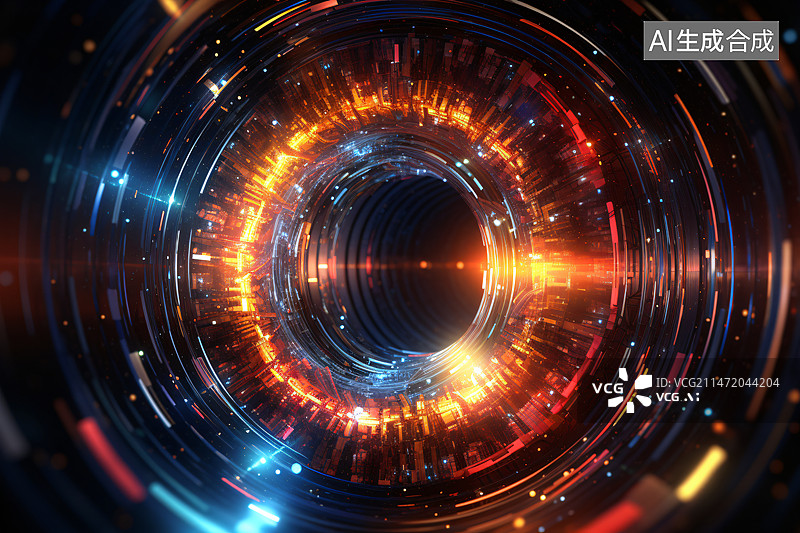 【AI数字艺术】可控核聚变粒子加速器图片素材