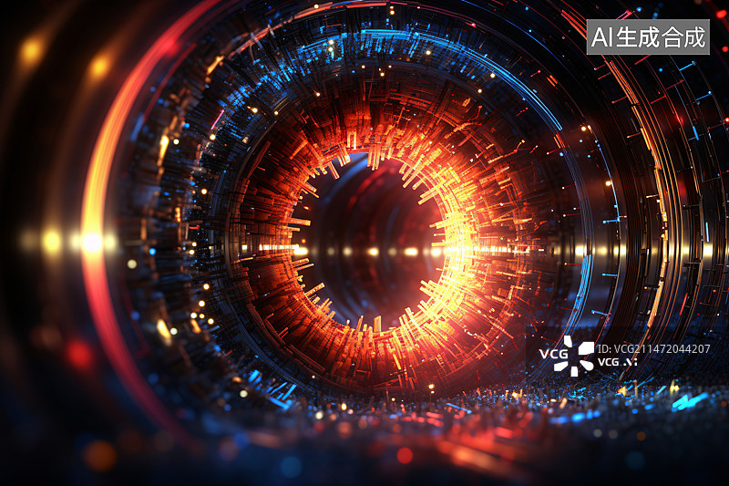 【AI数字艺术】可控核聚变粒子加速器图片素材