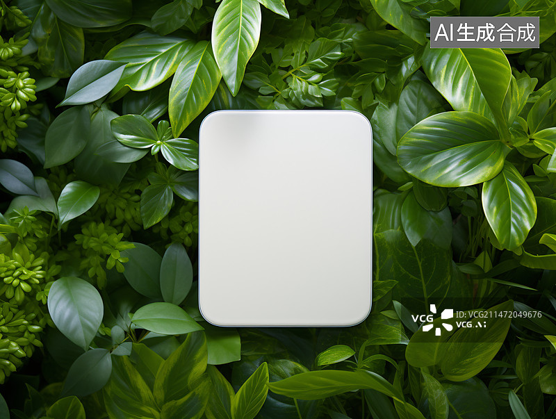 【AI数字艺术】植物留白背景，静物拍摄清新唯美插图背景图片素材