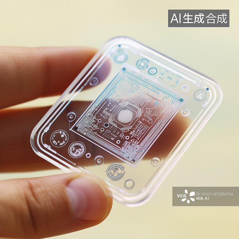 【AI数字艺术】透明NFC感应开关概念图图片素材