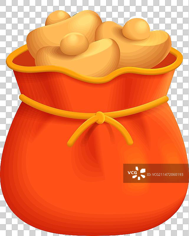 财富袋装满了金元宝图片素材