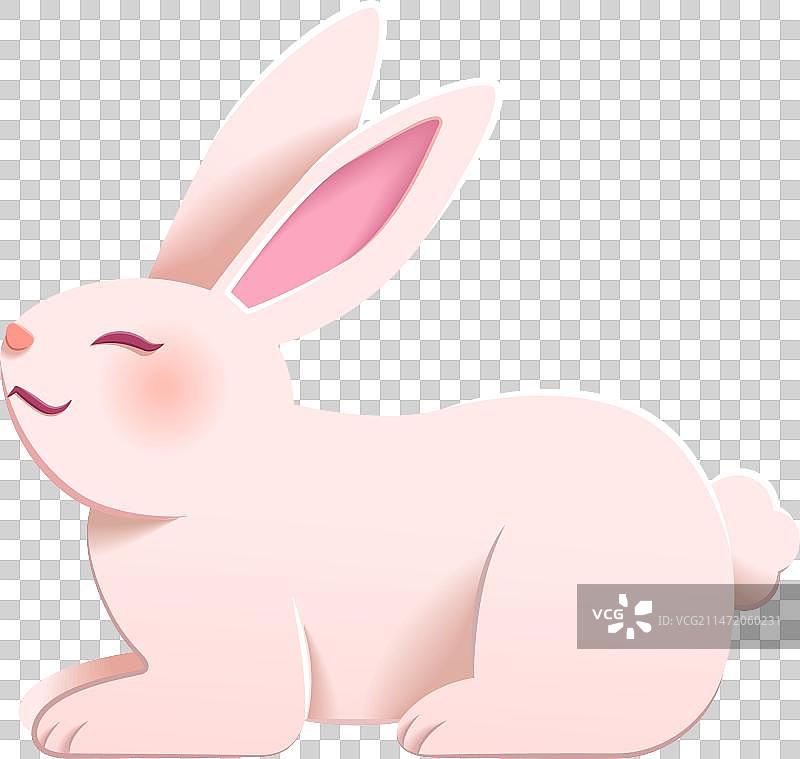 浅粉色兔子图片素材