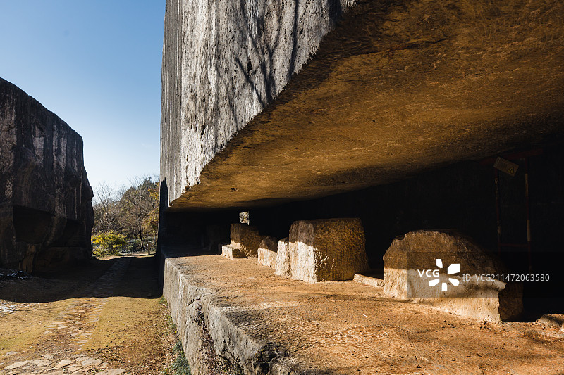 南京汤山的阳山碑材（明文化村）的碑身图片素材