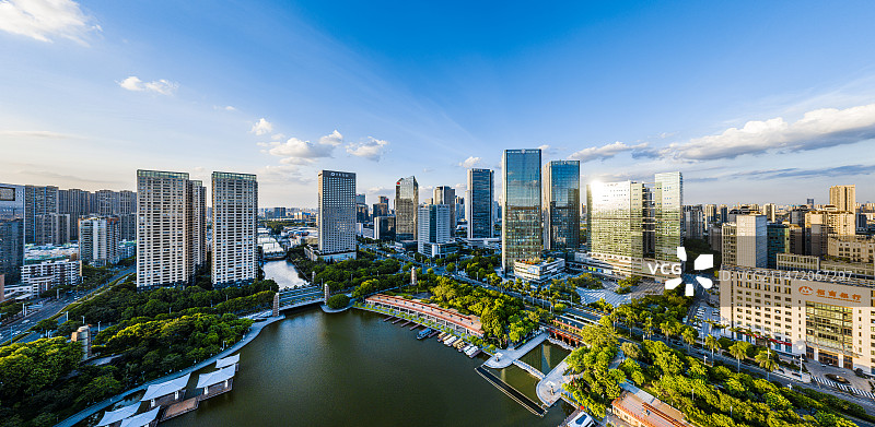 佛山地标千灯湖城市地标航拍图片素材