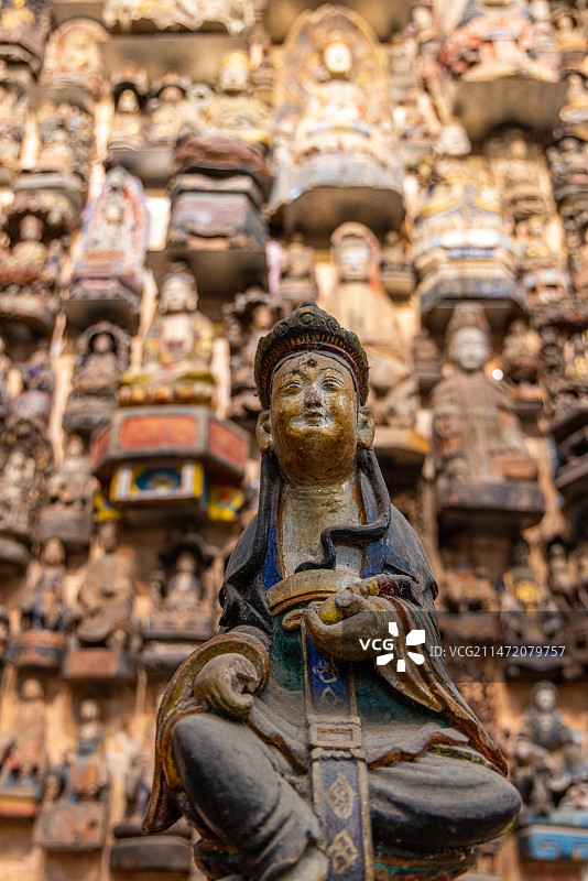 近代巴渝地区各种佛教道教民间木雕石雕艺术品图片素材