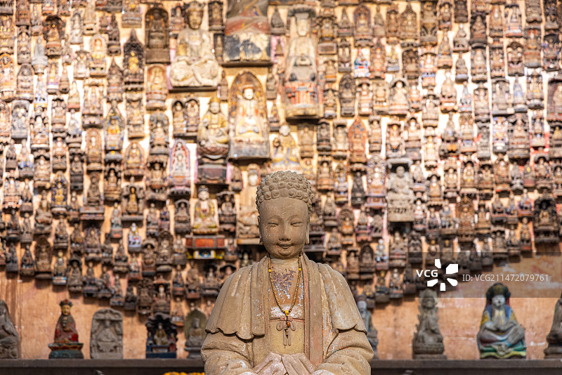 近代巴渝地区各种佛教道教民间木雕石雕艺术品图片素材