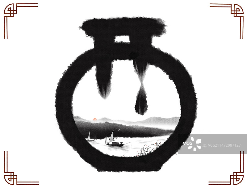 国风水墨图片素材