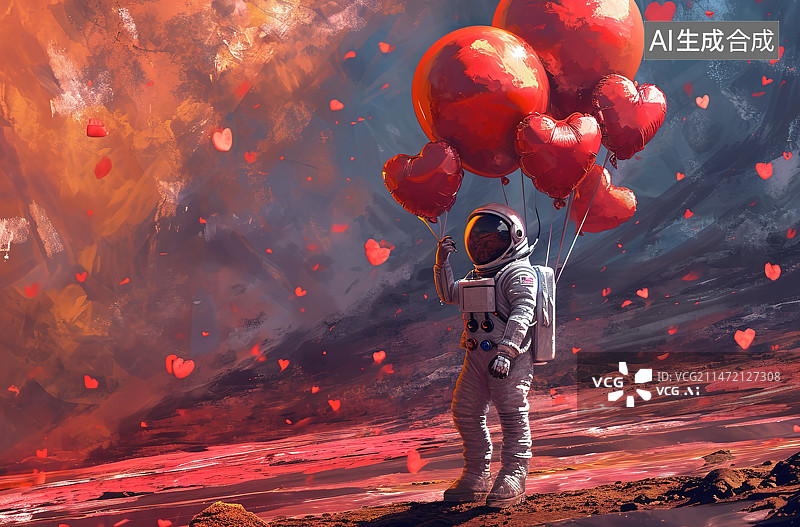 【AI数字艺术】站在红色背景下的红色小丑图片素材