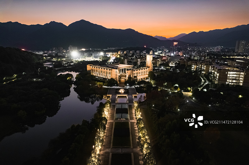 福州大学图书馆航拍图片素材