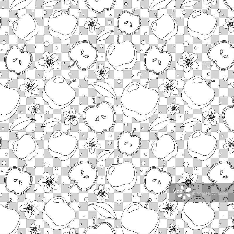 彩色苹果切块无缝图案图片素材