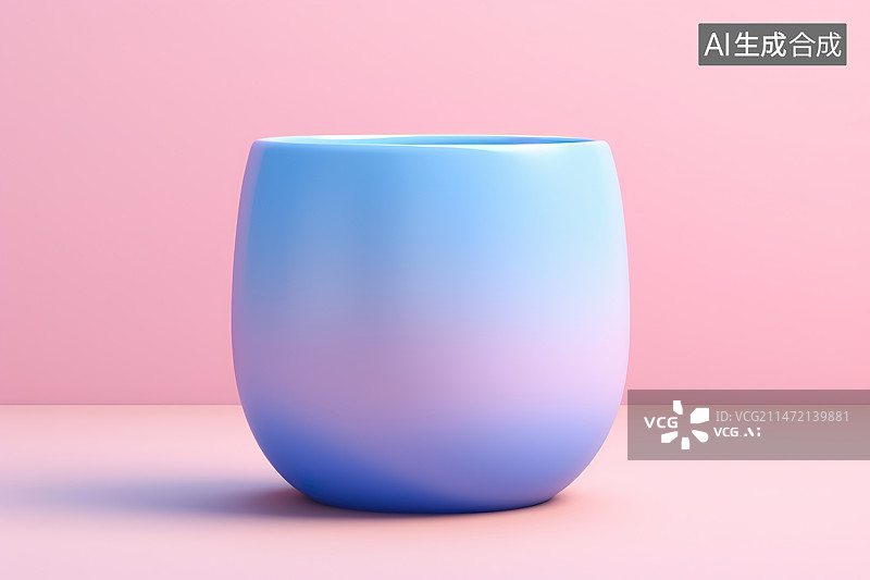 【AI数字艺术】彩色背景下的空杯子特写镜头图片素材