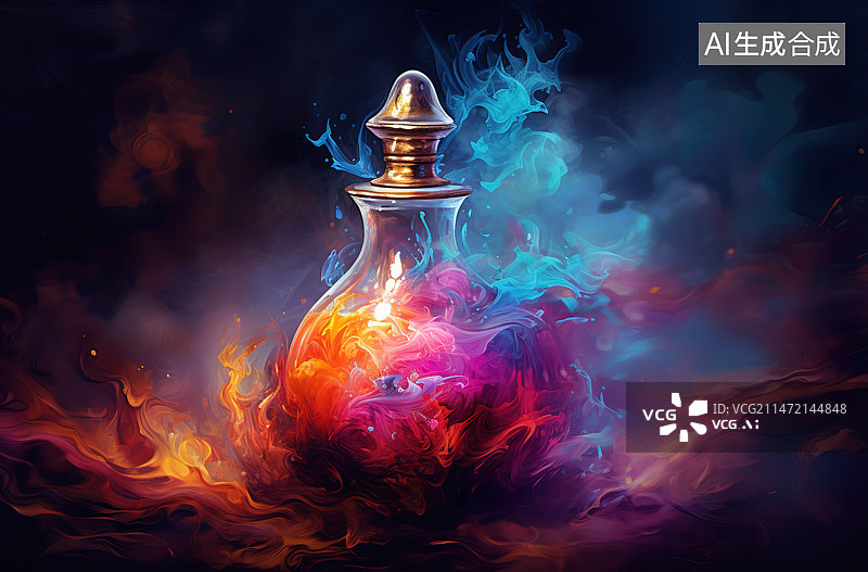 【AI数字艺术】黑色背景下发光的灯笼特写镜头图片素材